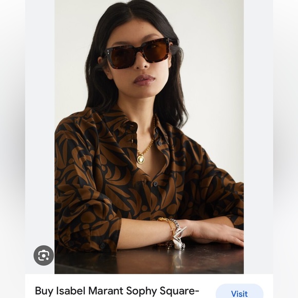 NWT Isabel Marant Sophy Rectangle Square frame acetate Designer Sunglasses GREEN - Picture 8 of 17